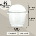 thumbnail image 4 of 50 Pack 8 oz Clear Plastic Cups with Dome Lids for Dessert, Small Containers for Ice Cream Sundae, Parfait, 4 of 9