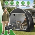 thumbnail image 2 of Ktaxon (4-5) Bike Storage Tent, Outdoor Bike Covers Waterproof Shed Tent, 210D Oxford Fan-Shaped Portable Shed, Fit for Bicycle, Black, 2 of 9