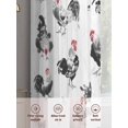 thumbnail image 6 of Rooster Hen Sheer Curtains 72 Inches Long 2 Panels Watercolor Farm Animal Rustic Black Country Light Filtering Semi Sheer Window Curtains Drapes for Bedroom Living Room 52"x72", 6 of 7