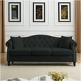 thumbnail image 3 of JERFIT 79" Modern Chesterfield Velvet Sofa 3 Seater with Rolled Arms and Nailhead Trim, Includes 2 Pillows for Living Room, Apartment, 3 of 10