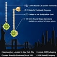 thumbnail image 2 of Gem Stone King 14K Yellow Gold Yellow Lemon Quartz and Lab Grown Diamond Dangle Earrings for Women | 4.06 Cttw | Gemstone Birthstone | Round 8MM, 2 of 6