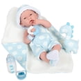 thumbnail image 1 of JC Toys La Newborn All-Vinyl-Anatomically Correct Real Boy 15 Baby Doll in Blue and Deluxe Accessories, Designed by Berenguer., Blue - Dots, Model:18064, 1 of 5