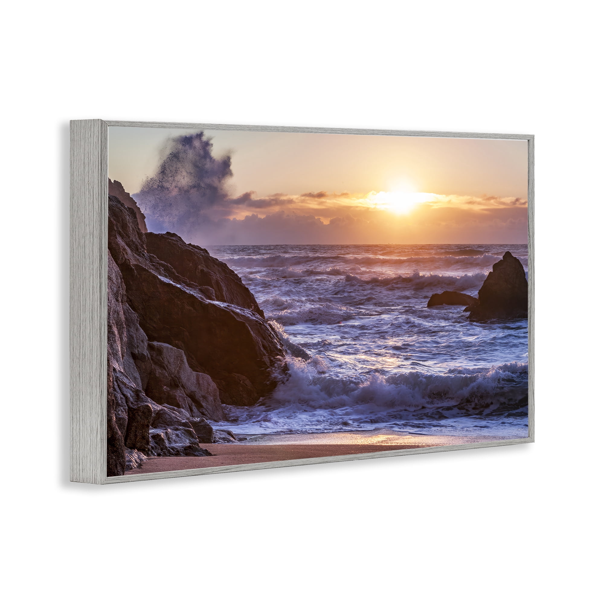 Stupell Industries Siren Song Rocky Shore Gray Framed Giclee Art, design by Shelley Carlisle