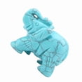 thumbnail image 3 of M Buder Escultura de Elefante de Jade Natural Tallado a Mano 5.08 cm / 2 inches - Turquesa, 3 of 9