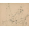 thumbnail image 2 of Samuel Prout 18x15 Gold Ornate Wood Frame and Double Matted Museum Art Print Titled - Study of Two Laid Up Sailing Vessels, 2 of 4