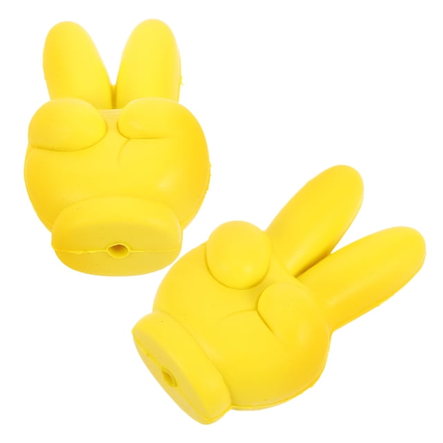 OULII 2 Pcs Décoration d'Antenne Automobile Jaune PU Boules d'Antenne Rondes pour Amélioration de Toit de Véhicule
