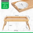 thumbnail image 3 of Artmalle Bed Tray Table Rectangle Breakfast Food Tray with Folding Legs Beige Kitchen Serving Tray for Lap Desks Notebook,22x10. 2x9Inch, 3 of 11
