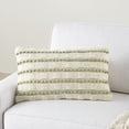 thumbnail image 4 of Mina Victory Life Styles Woven Lines And Dots 12"X20" Sage Indoor Throw Pillow, 4 of 6