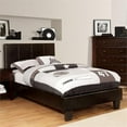 thumbnail image 4 of FOA Marc Espresso Twin Faux Leather Bed with 10" Memory Foam Mattress, 4 of 9