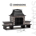 thumbnail image 3 of Sunjoy Outdoor Fireplace, Patio Wood Burning Fireplace with Steel Chimney, Mesh Spark Screen Doors, Fire Poker, and Removable Grate, Black, 3 of 10
