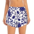thumbnail image 4 of Lsque Blue And White Porcelain Pattern Printed Women's Running Shorts with Liner Pockets,Elastic Quick Dry Workout Athletic Gym Yoga Shorts,Womens High Waist Shorts-Large, 4 of 9