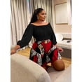 thumbnail image 4 of AURA Women Plus Size 2 Piece Outfit Summer Casual Top and Shorts Set Street Style, 4 of 6
