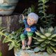 thumbnail image 2 of Decoración de niño pescador en maceta, figura de resina, escultura, artesanía, 2 of 8