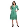 thumbnail image 4 of Moomaya Robe Midi Décontractée Unie pour Femmes à Manches Courtes Tenue d'Été Vêtements, 4 of 6