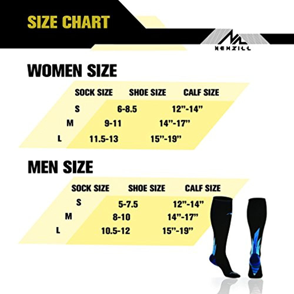 Newzill Compression Socks Size Chart
