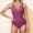#0023-Pink, variant on Pounoo Bathing Suits for Women V Neck Sleeveless Criss Cross Ruched Slim Fit One Piece Swimsuits Beach Bottoms Gift