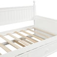 thumbnail image 6 of Wood Daybed Twin with Trundle , Twin Size Daybed Frame Sofa Bed with Trundle /Twin Bed Frame, No Box Spring Needed (Trundle White), 6 of 7