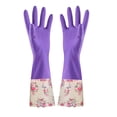 thumbnail image 5 of Btomtd Rubber Gloves,Dishwashing Gloves,Cleaning Gloves,Cleaning Gloves Flower Rubber Velvet Long Gloves Household Gloves Antiskid Household Dish Washing Cleaning Gloves, 5 of 5