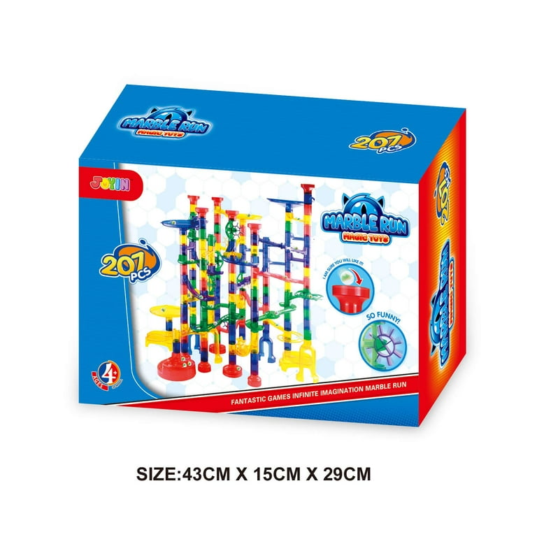 JOYIN 170 Pcs Marble Run Premium Toy Set, Construction Building Blocks  Toys, STEM Educational Building Block Toy(120 Plastic Pieces + 50 Glass  Marbles) 