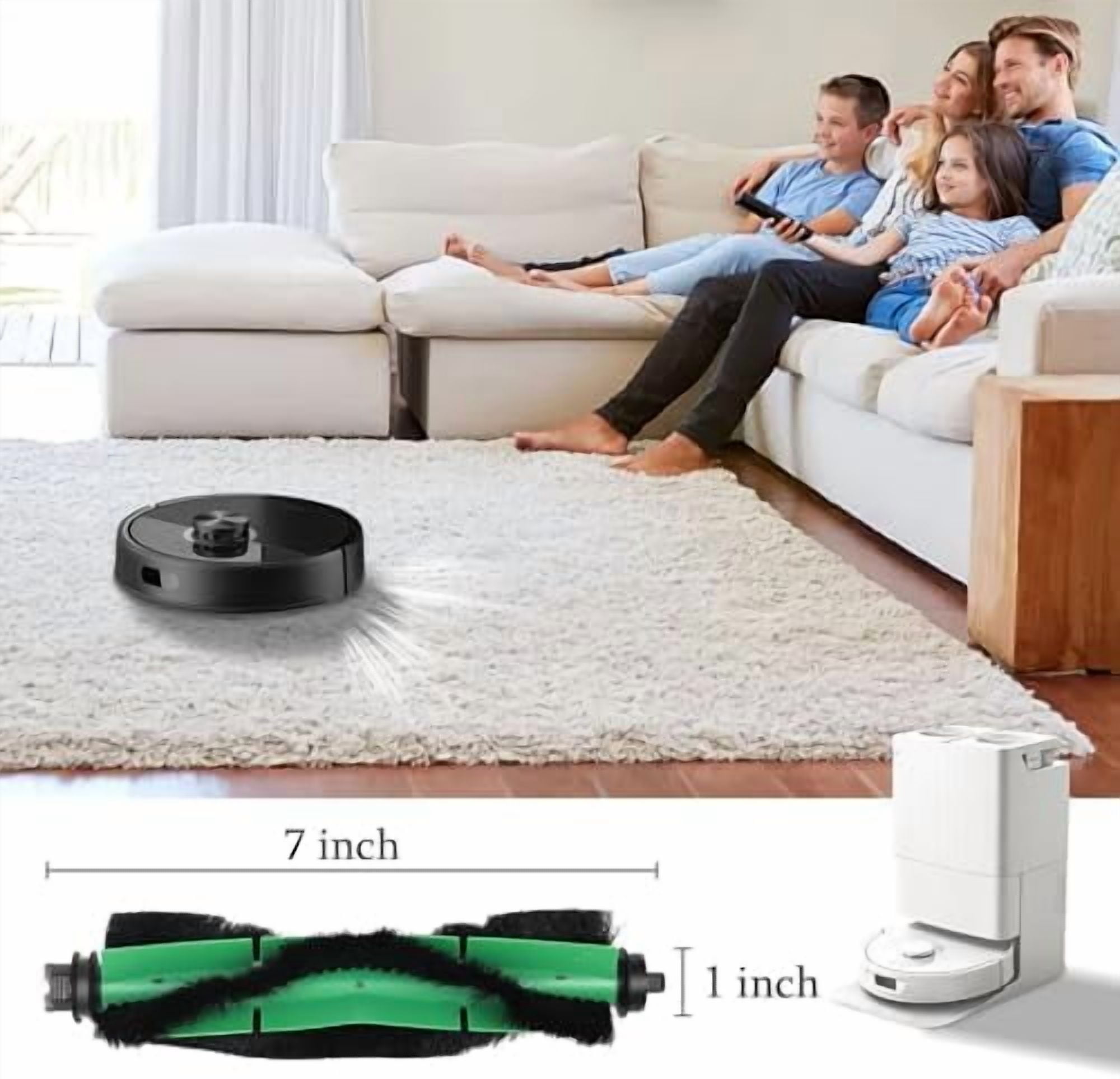 4 Pack Brushes Accessories Compatible with iRobot Roomba 104, 105 Combo, Vac 105, Vacuum 2, Q0120, Q0520, Y0140, Y0110 Robot Vacuum Cleaner, 1 Cleaning Tool