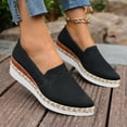 thumbnail image 4 of Black Ladies Slip On Low Shoes Wedge Heel Design Comfortable For Daily Wear And Leisure, 4 of 9