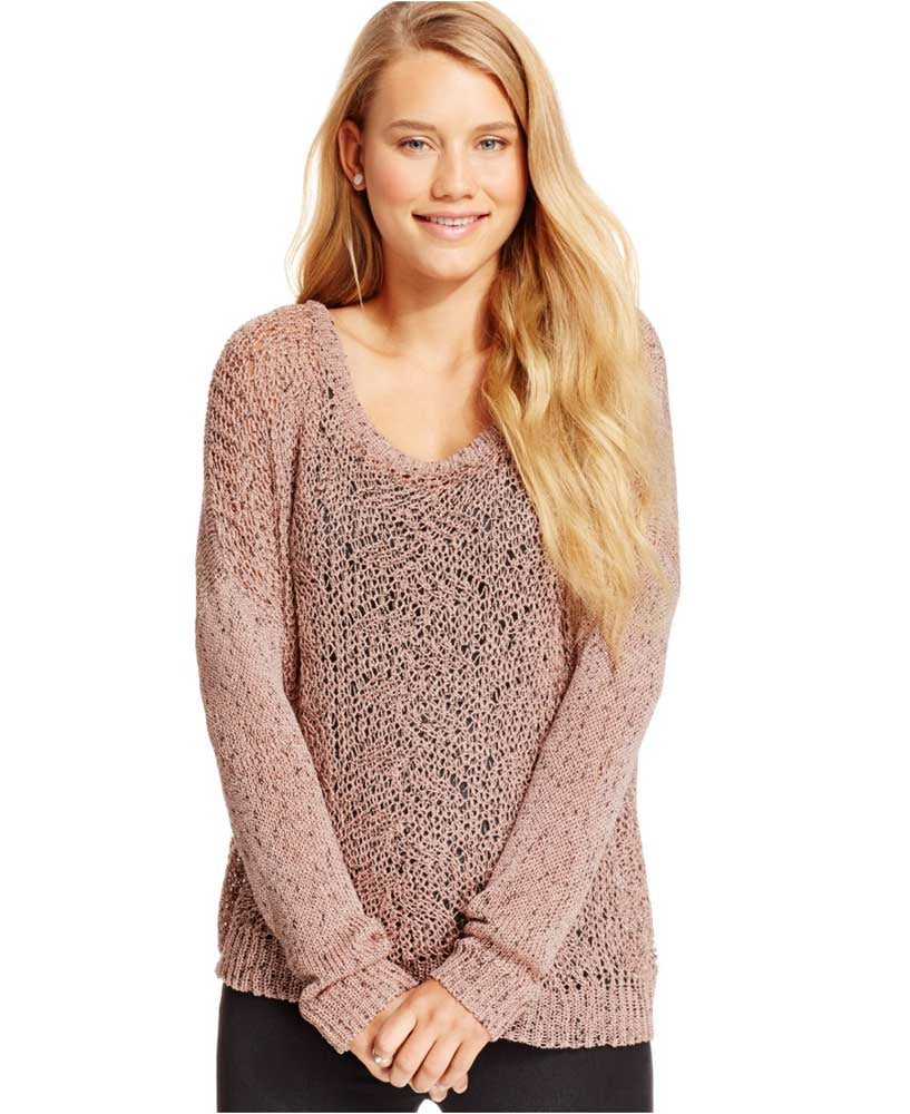 womens open knit sweater