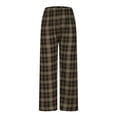 thumbnail image 4 of Ayfxijin Wide Leg Pants Woman，Lambskin High Waist Casual Plaid Wide Leg Pants Plus Fleece, 4 of 6
