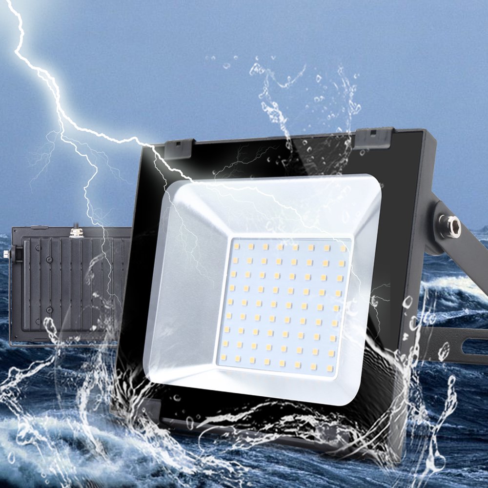 Lowestbest 50W LED Flood Light, IP65 Waterproof Outdoor LED, 3000K