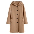 thumbnail image 2 of WOYY Boys Wool Coat Button Down Hooded Trench Jacket Casual Outerwear, Sizes 5-16, 2 of 6