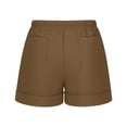 thumbnail image 5 of Hurxie Mens 5 Inch Linen Shorts - Casual Elastic Waist Drawstring Summer Beach Shorts with Pocket Brown,3XL, 5 of 7
