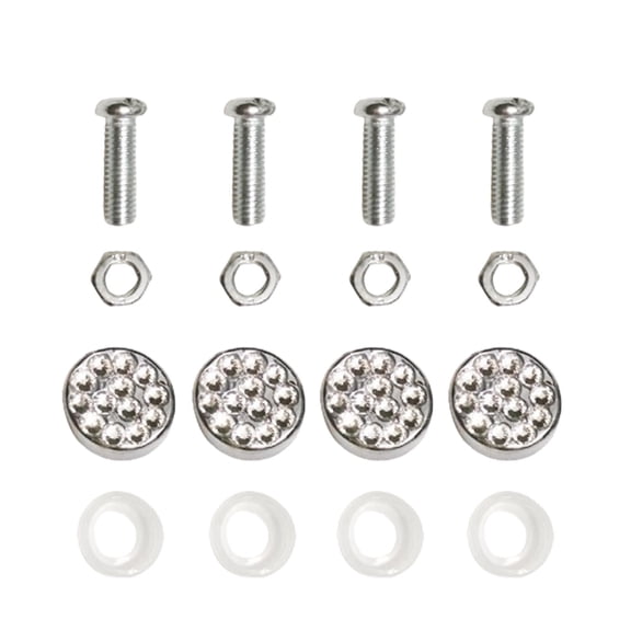 Waterproof Decorative License Plate Fastener Bolts Screws and Caps Suitable for Car and Trucks Secure Mounting