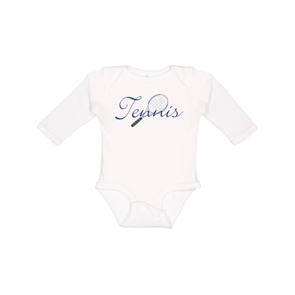 Inktastic Tennis Sports Racquet Boys or Girls Long Sleeve Baby Bodysuit
