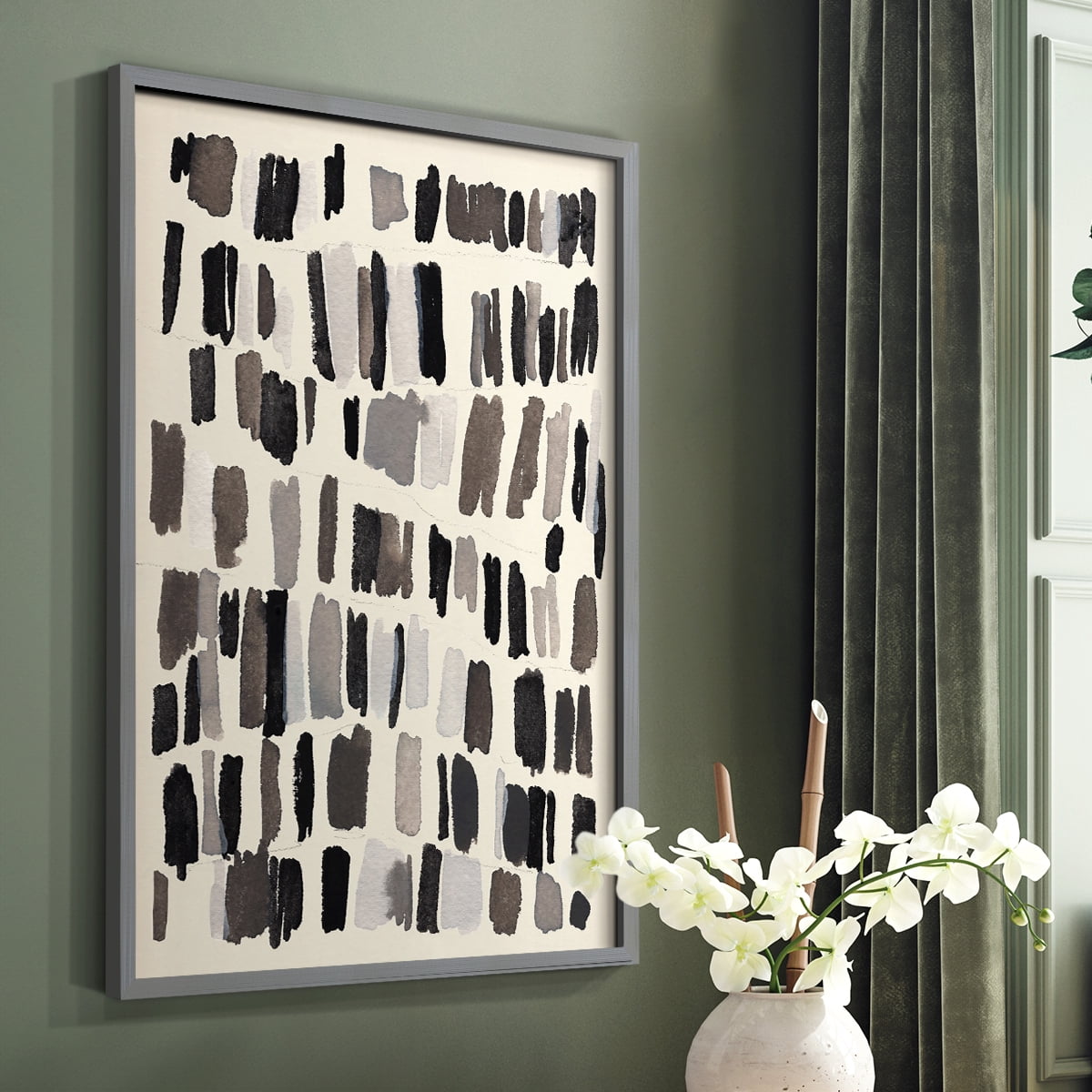 Chalk and Flint III Framed Print in Gray Solid Wood Framed Print No Nail Hanging