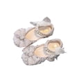 thumbnail image 4 of breaise Girls Princess Shoes Shinny Bow Rhinestone Mary Jane Shoe Pearl Lace Flats Round Toe Slip on Wedding Party Dressy Shoes, 4 of 7