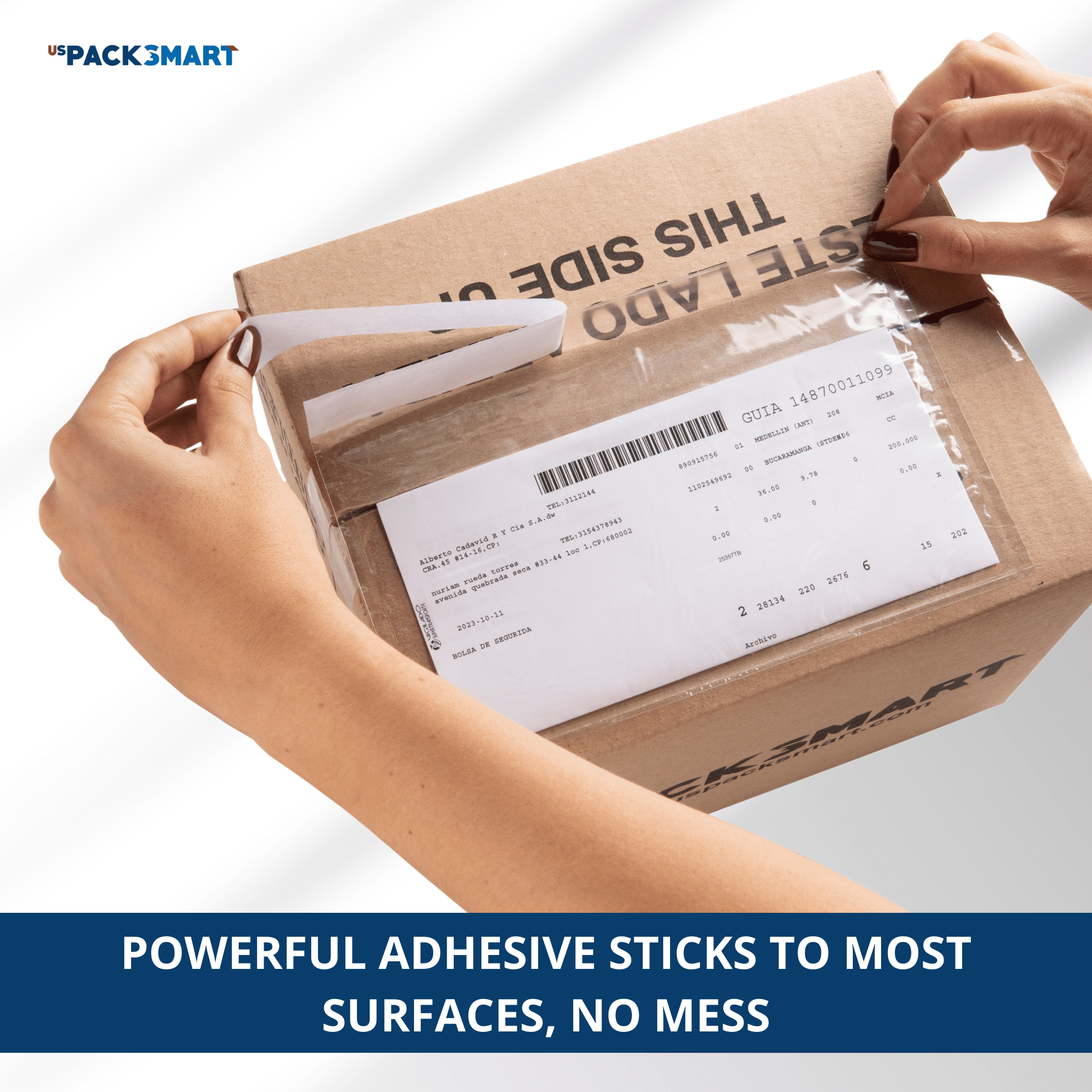 USPACKSMART 500 Units, 6"x8.5" Clear Packing List Shipping Label Envelopes - Heavy Duty Adhesive, Ideal for Labels, Invoices & Documents