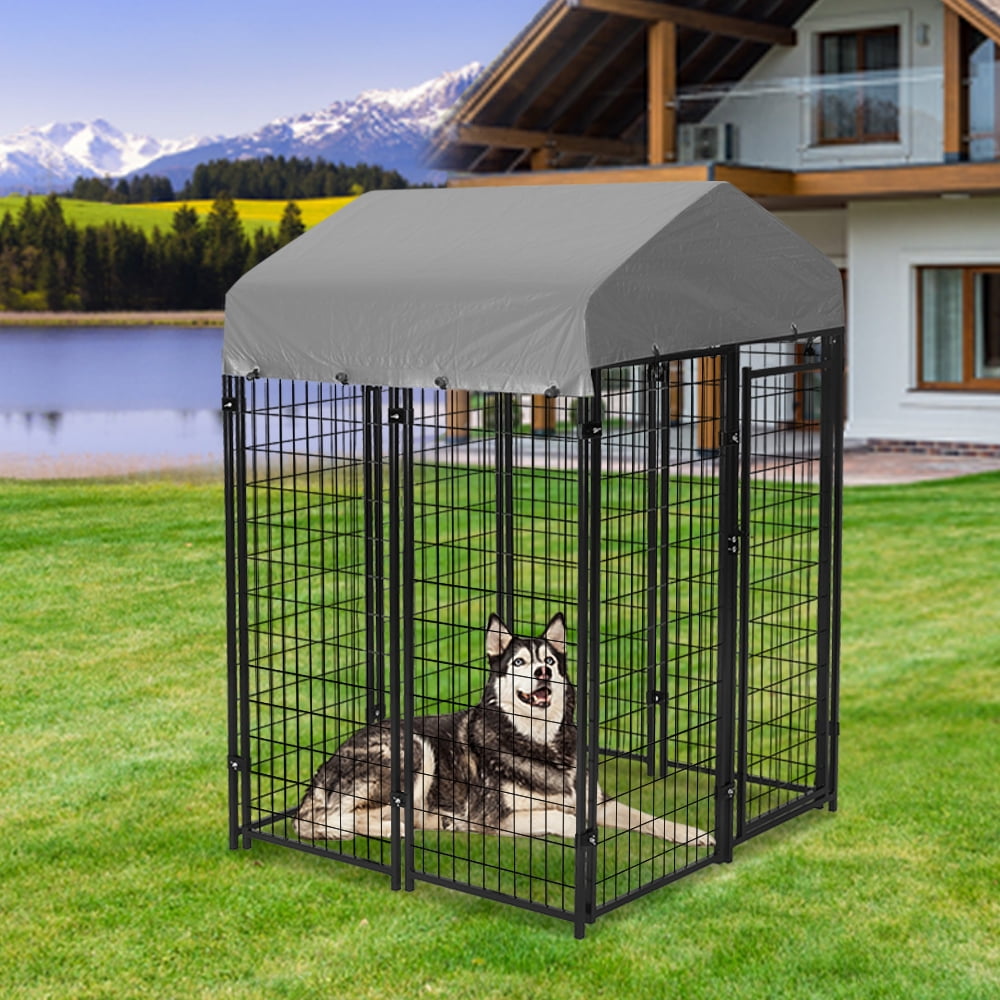 Pawgiant Heavy Duty Large Outdoor Indoor Dog Kennel Pet House,4ft x 4ft x 6ft,Black