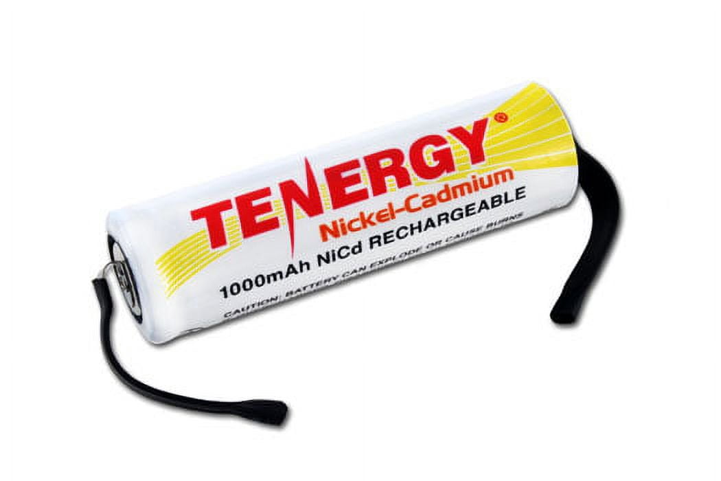 Tenergy AA 1000mAh NiCD Rechargeable Batteries Flat Top with Tabs, 12-Pack