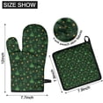 thumbnail image 6 of Green Christmas Tree and Star Pattern Kitchen Oven Mitt and Pot Holder Sets 2 Pcs for Baking, Cooking and Grilling, Heat Resistant Up To 392 °F, 6 of 7