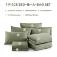 thumbnail image 2 of Amberspace Cationic Dyeing 7-piece Bed in a Bag Comforter Set with Sheets,Sage Green,Full, 2 of 6