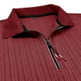 thumbnail image 7 of AHTJRT Mens Sporty Short Sleeve Zip Up Golf Tops Flexible Fit for Golf Wine 2XL, 7 of 7