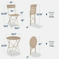 thumbnail image 3 of Best Choice Products 3-Piece Small Bistro Set, Folding Patio Furniture Set of 2 Chairs and Table - Sand, 3 of 9