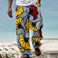 thumbnail image 2 of Mrzhqd Mens Pants African Dashiki Traditional Style Trouser Summer Hawaii Holiday Ankara Beach Floral Pants White L, 2 of 5