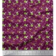 thumbnail image 1 of Soimoi Poly Georgette Fabric Leaves,Watermelon & Rabbit Kids Printed Craft Fabric by The Yard 52 Inch Wide, 1 of 3
