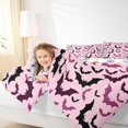 thumbnail image 3 of Feelyou Spooky Pink Bat Twin Comforter Sets, Happy Halloween Animal Bedding Set, Halloween Reversible, 2-Piece, 1 Comforter and 2 Pillowcases, 3 of 7