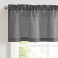 thumbnail image 5 of Curtainking Rod Pocket Kitchen Valance Semi Sheer Window Valance for Bathroom 1 Panel 54" x 18" Grey, 5 of 9