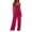Hot Pink, variant on Women's Summer Casual Wide Leg Jumpsuit Adjustable Straps Loose Fit Romper Pink XL