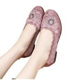 thumbnail image 4 of Tuobarr Womens Dress Shoes, Fashion Women Ventilate Mesh Shoes, Casual Round Head Flower Shoes, Comfort Soft Slip On Shoes Pink, 4 of 5