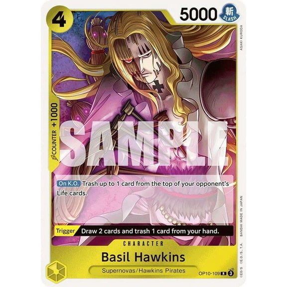 One Piece Royal Blood Rare Basil Hawkins OP10-109