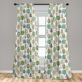 thumbnail image 5 of Ambesonne Tree Curtains, Modern Scribble Leaves, Pair of 28"x63", Multicolor, 5 of 5