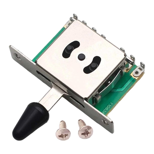 Interruptor de palanca para pastilla de guitarra con tornillos, fácil montaje, mantenimiento y mantenimiento. Negro 5 vías
